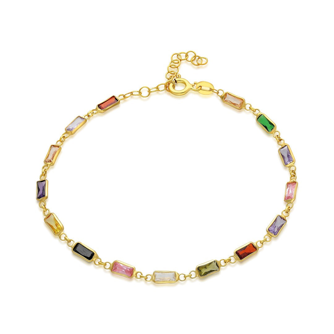 Colorful Baguette Bracelet - 925 SILVER