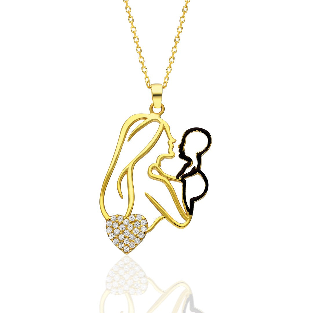 Mother and Baby Necklace - 925 Silver