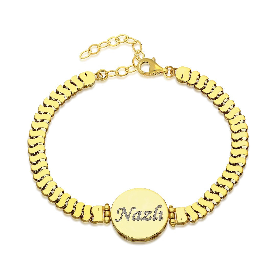 Named Oval Chain Bracelet - 925 SILVER