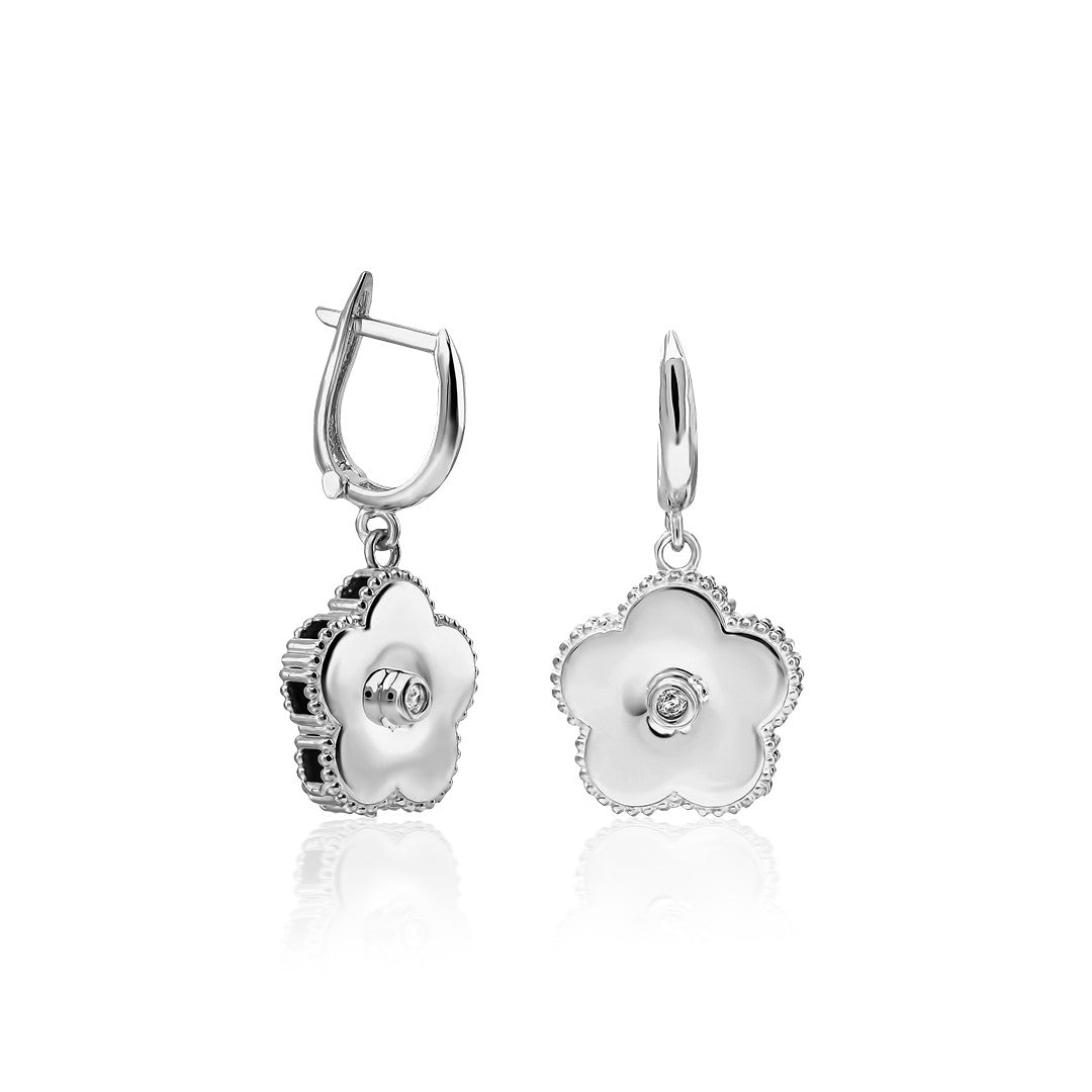 Stone Daisy Earrings - 925 SILVER