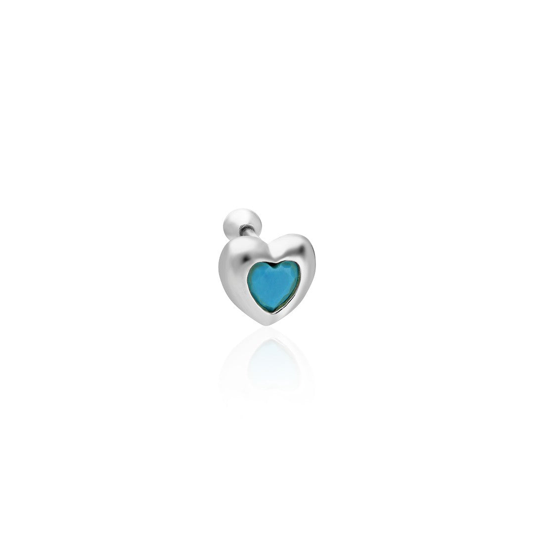Colorful Heart Piercing - 925 SILVER