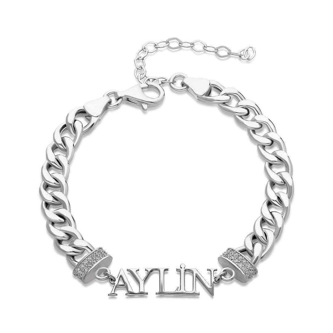 Gourmet Chain Name Bracelet - 925 SILVER