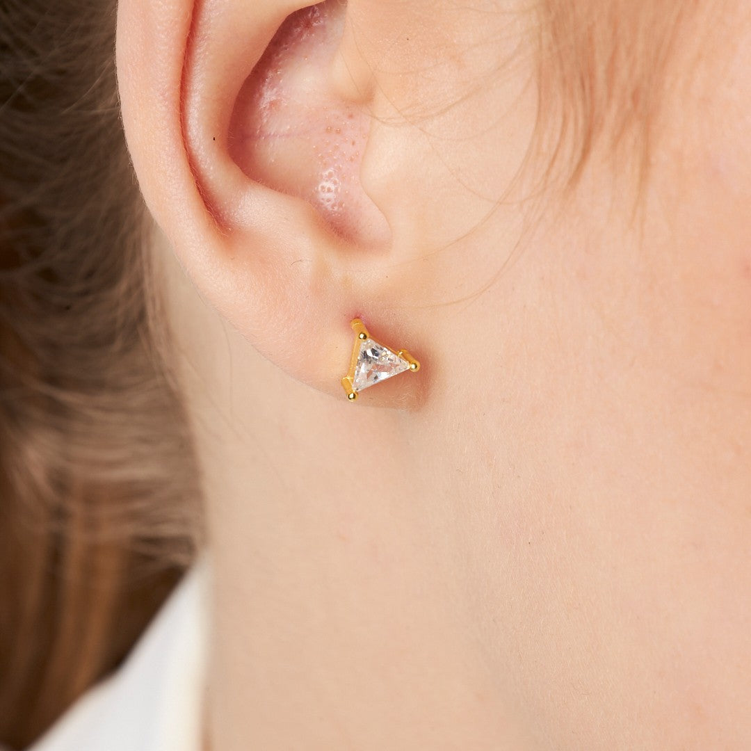 Triangle Baguette Earrings - 925 Silver