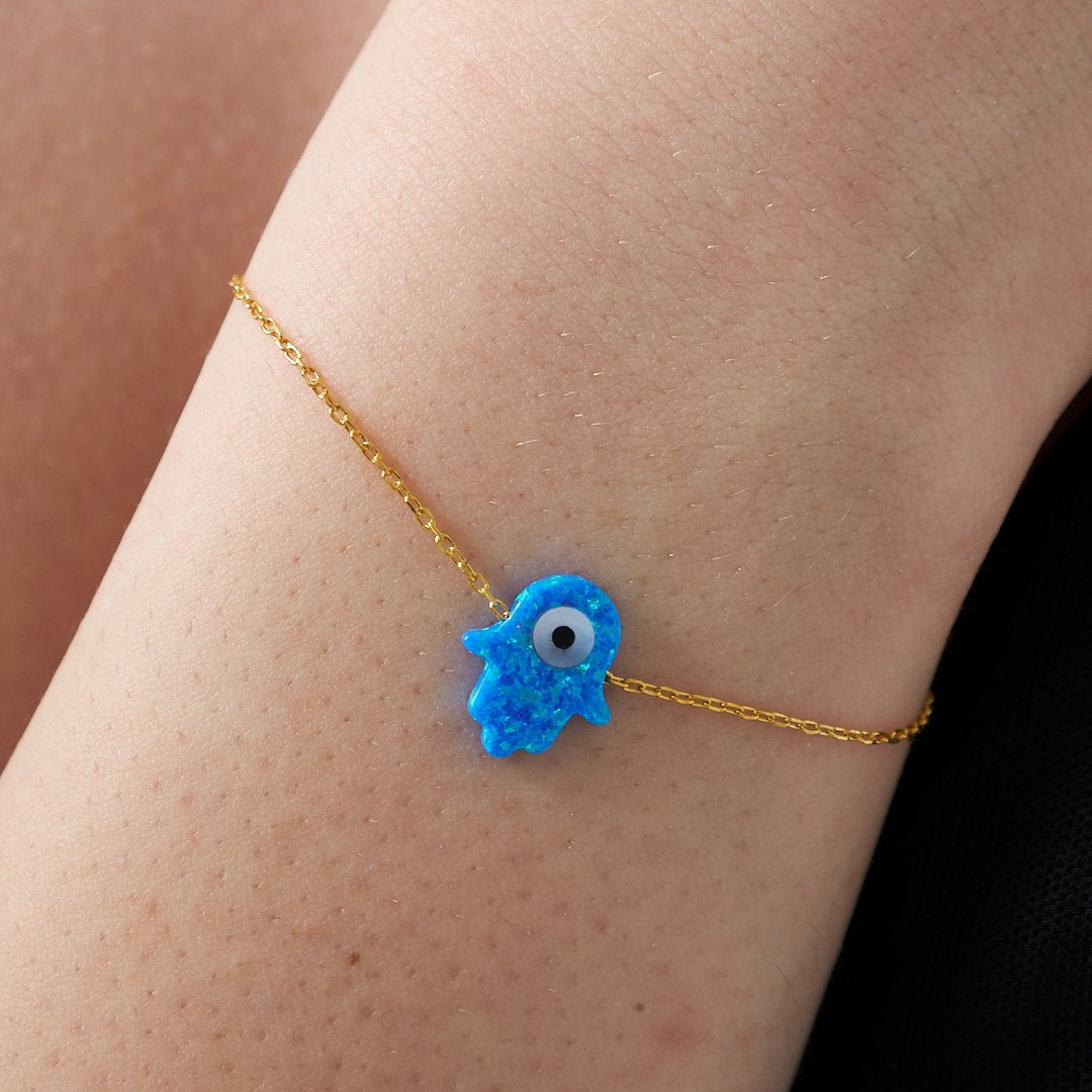 Original Fatima Hand Set with Opal Stone - 925 SILVER