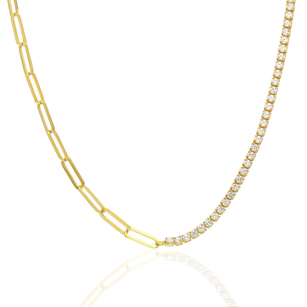 Rectangular Waterway Chain Necklace - 925 Silver