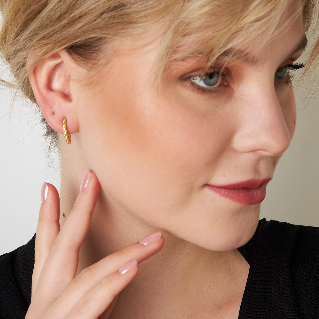 Double Twisted Hoop Earrings - 925 Silver