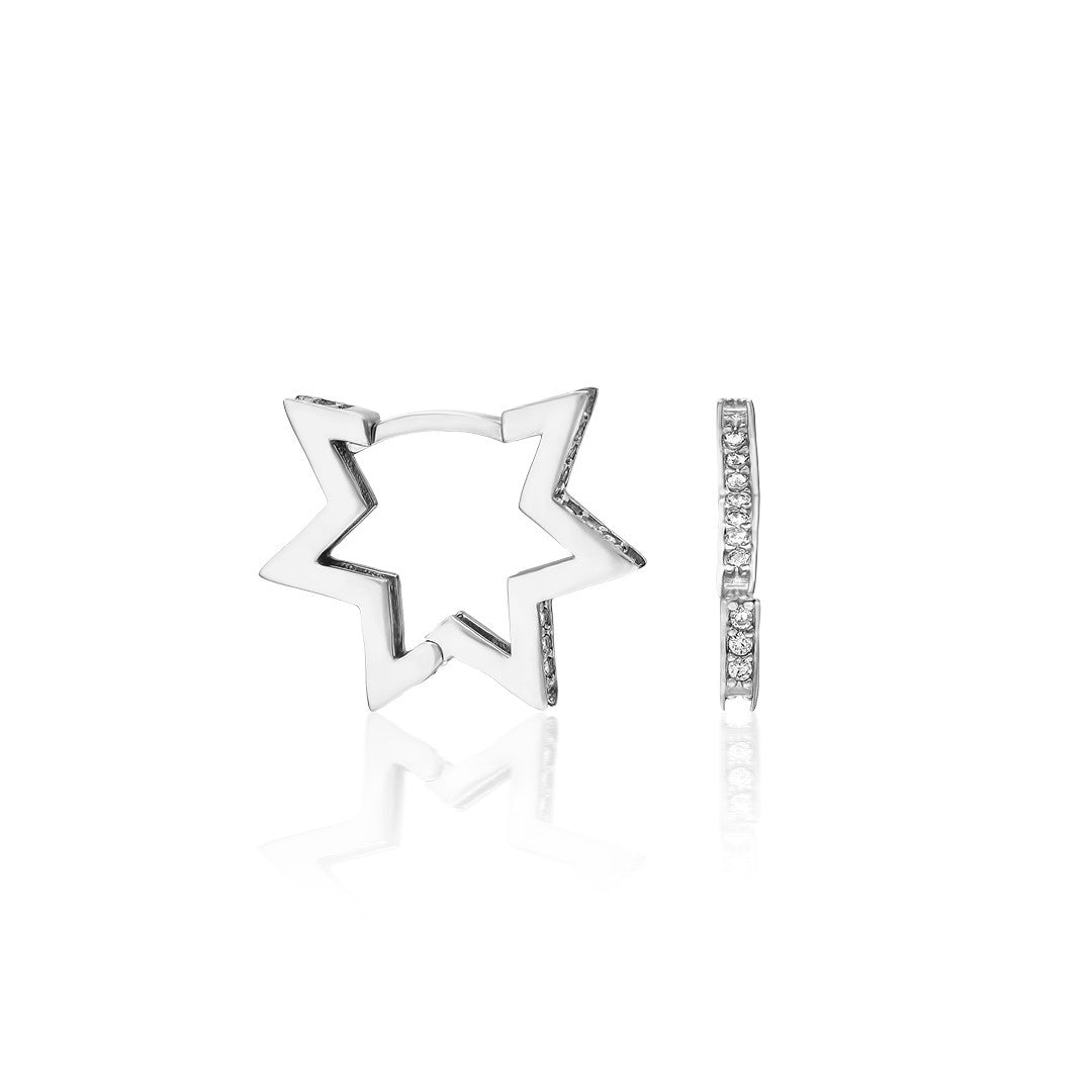 Stone Star Earrings - 925 SILVER