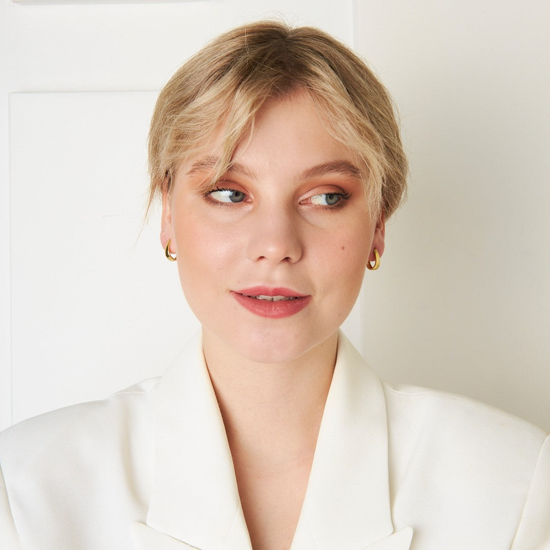 Simple Model Oval Earrings - 925 SILVER