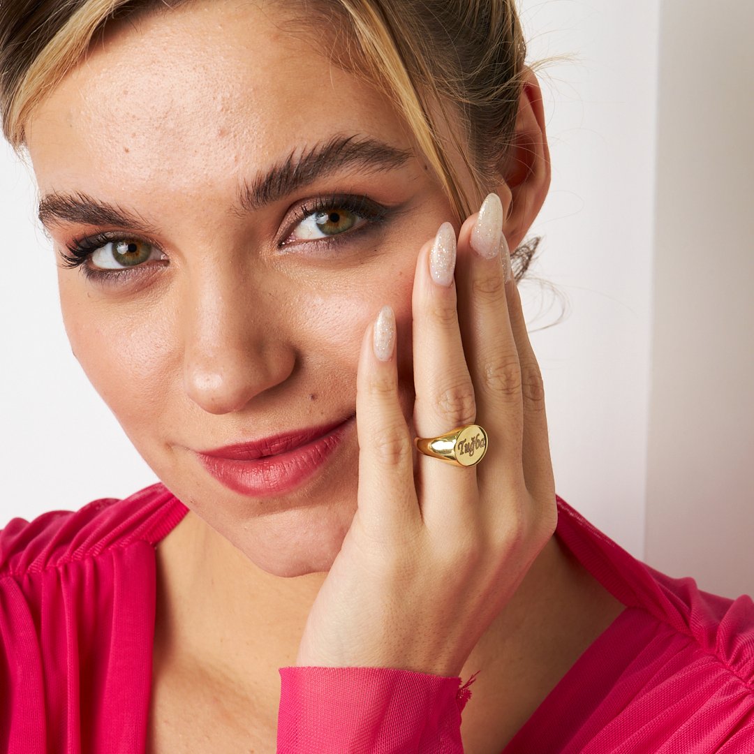 Simple model name ring - 925 SILVER