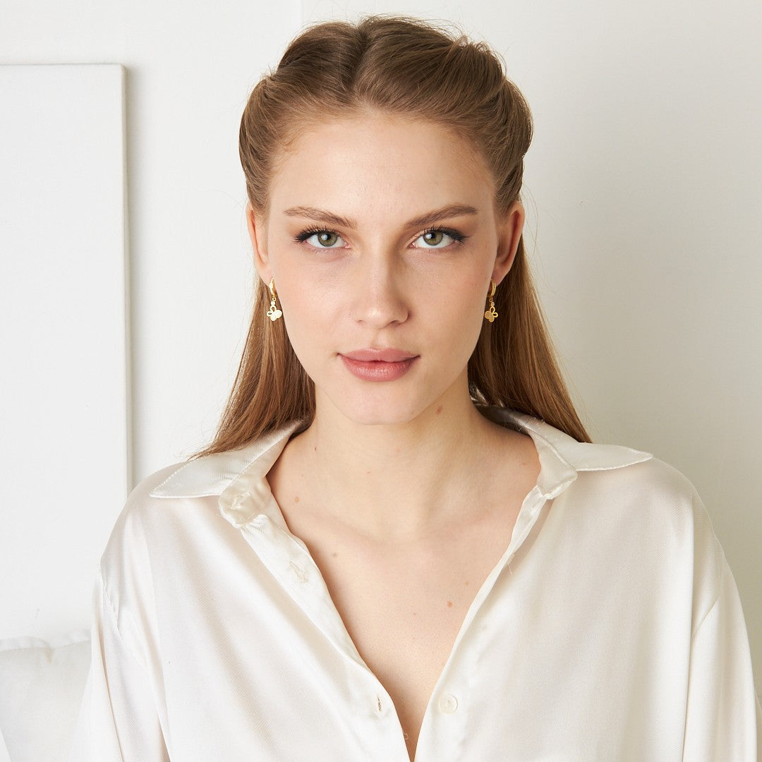 Side Butterfly Earrings - 925 SILVER