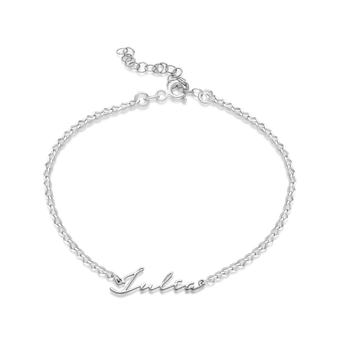 Italic Printed Name Bracelet - 925 SILVER