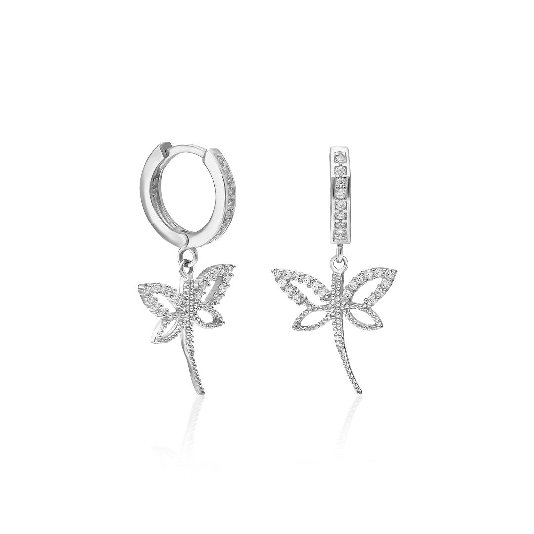 Dragonfly Angel Earrings - 925 Silver