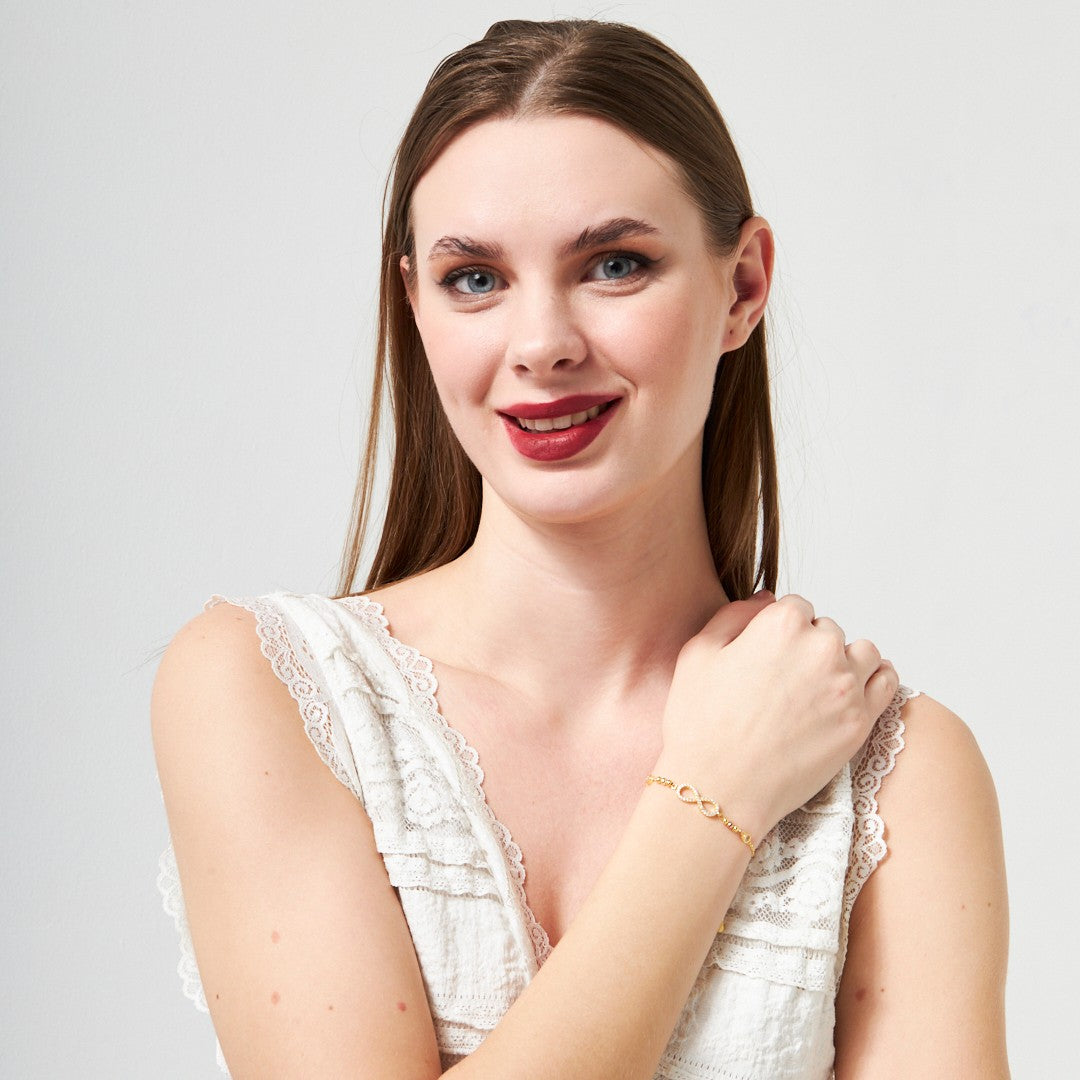 Stone Infinity Bracelet - 925 SILVER