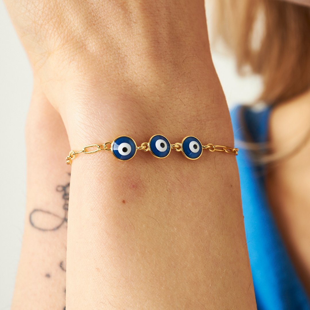Triple Evil Eye Bracelet - 925 SILVER