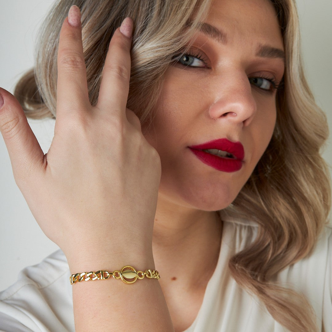 Ring-Shaped Chain Bracelet - 925 SILVER