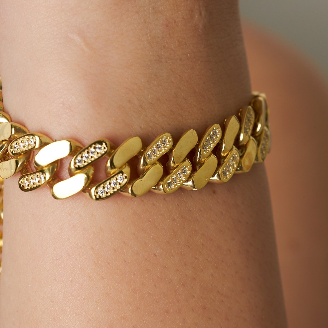 Half Gourmet Zirconium Bracelet - 925 SILVER