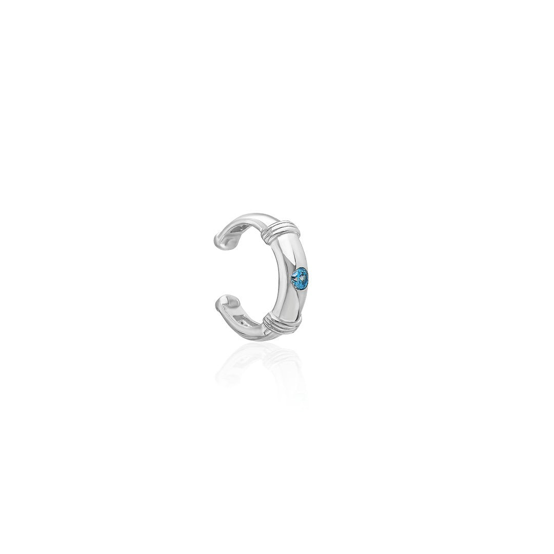 Aqua Stone Cartilage Earring Model 2 - 925 SILVER