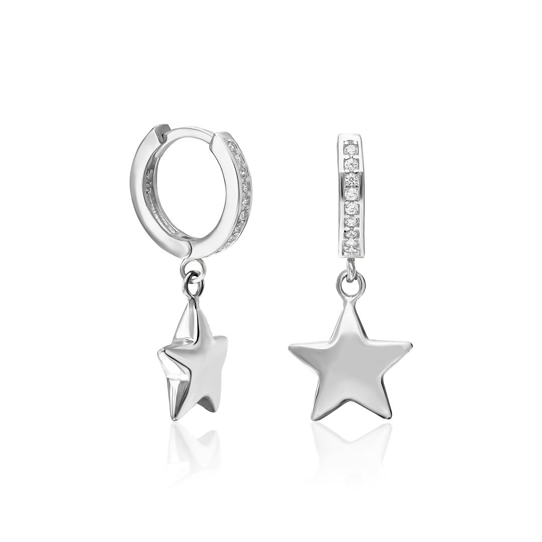 Dangling Star Earrings - 925 SILVER