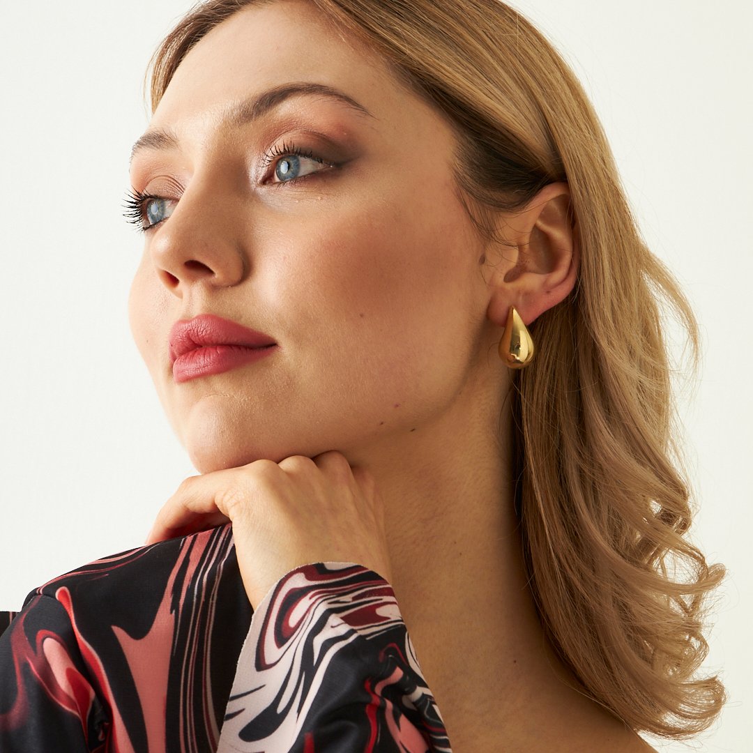 Large Teardrop Earrings - 925 Silver