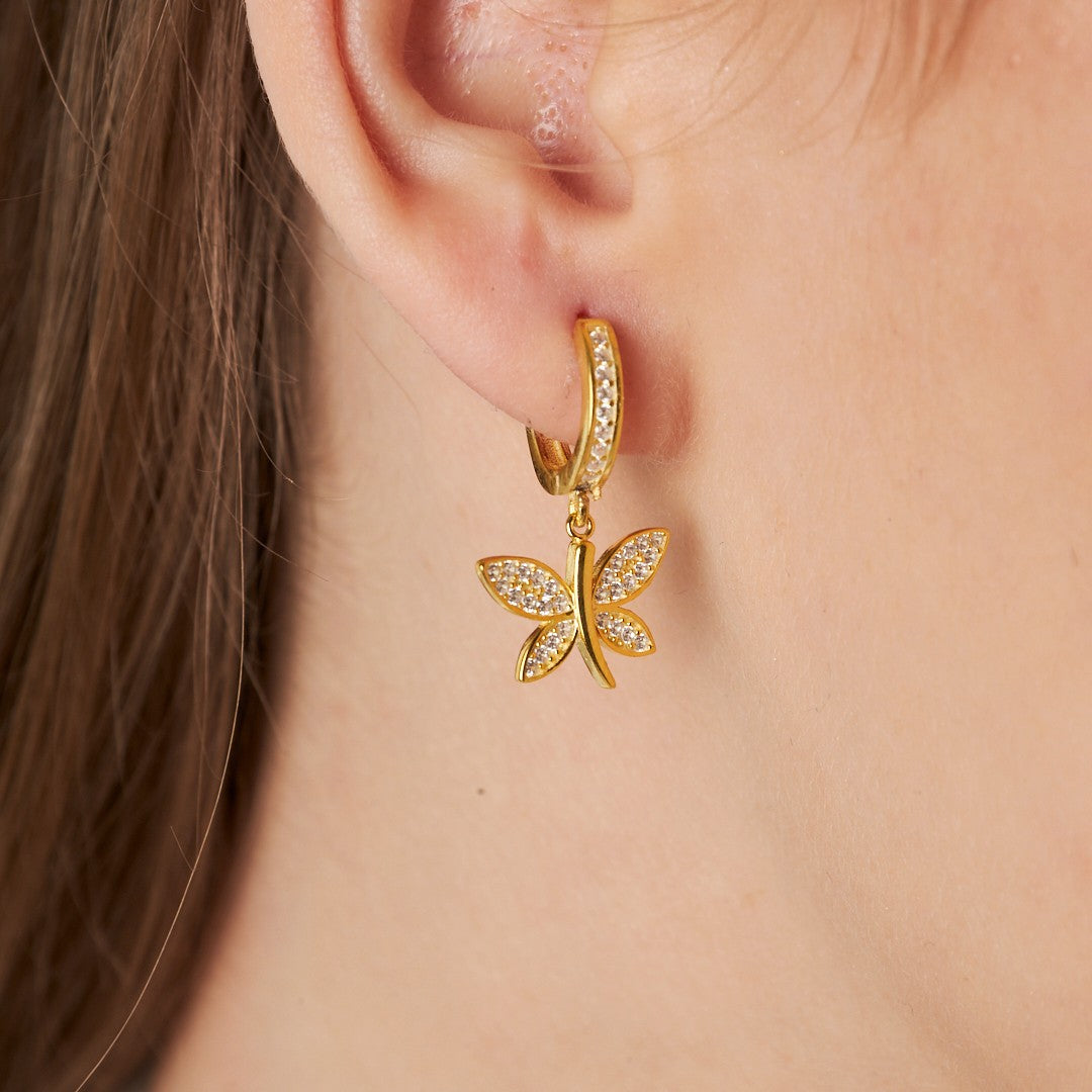 Small Dragonfly Earrings - 925 Silver