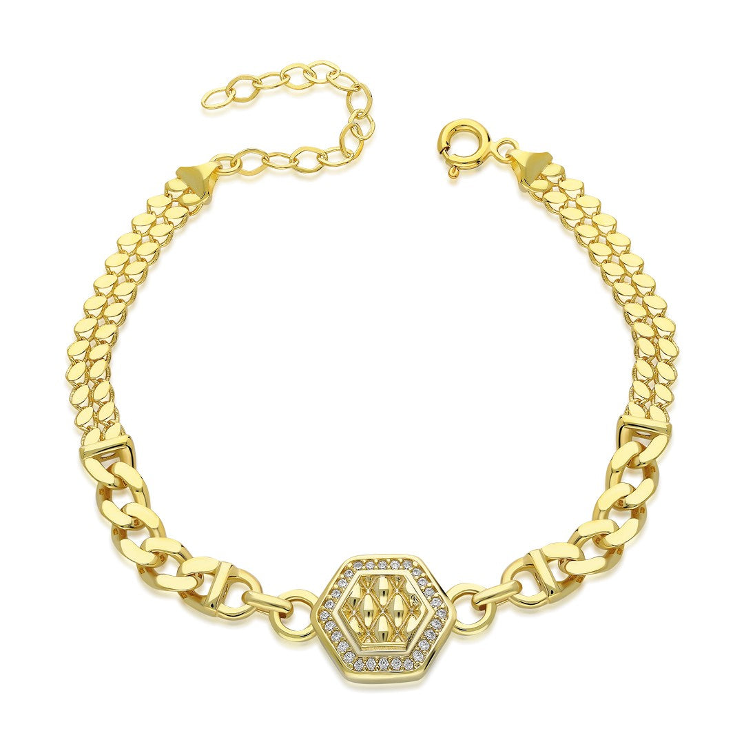 Hexagon Gourmet Bracelet - 925 SILVER