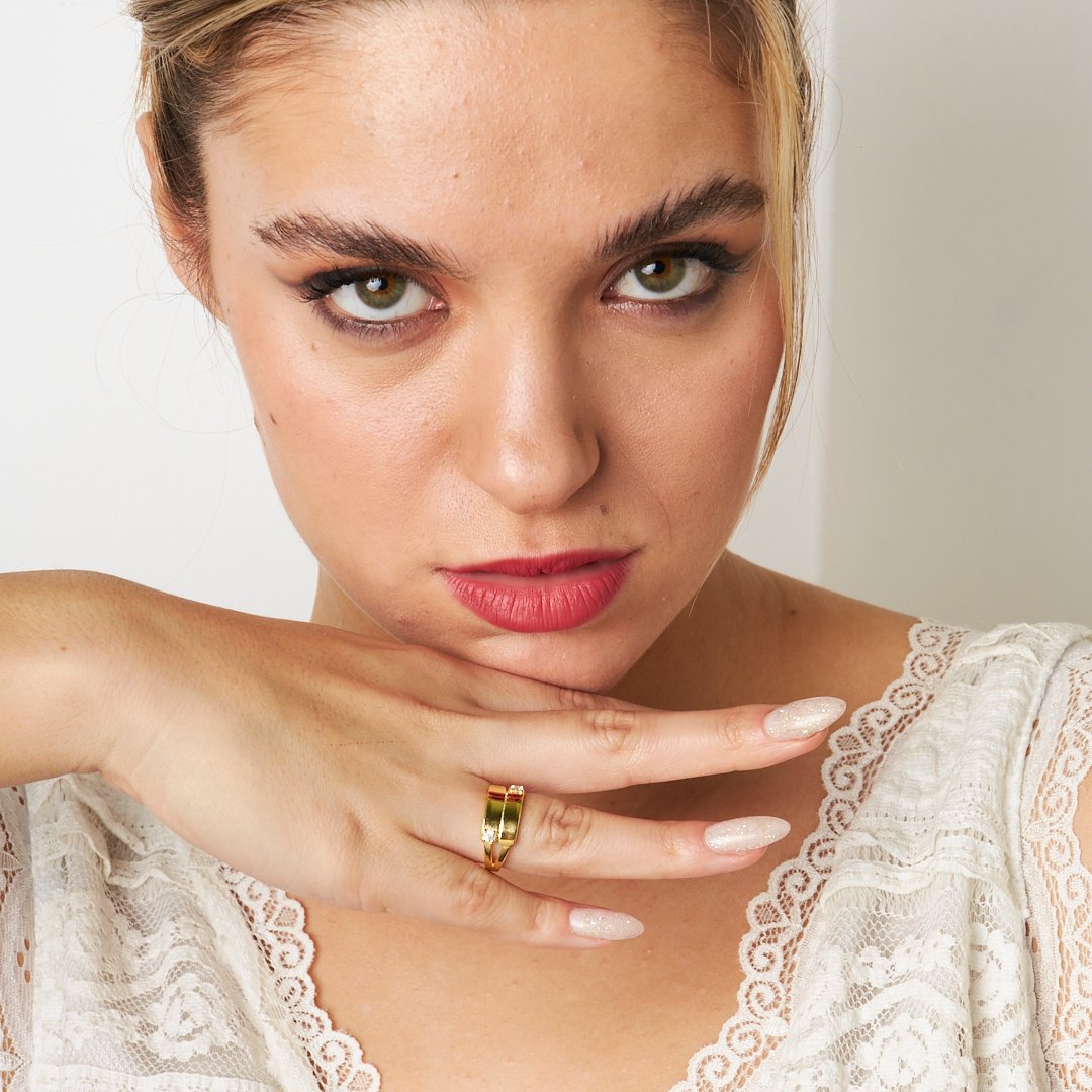 DOPPEL ZIRKON RING | 925 SILBER