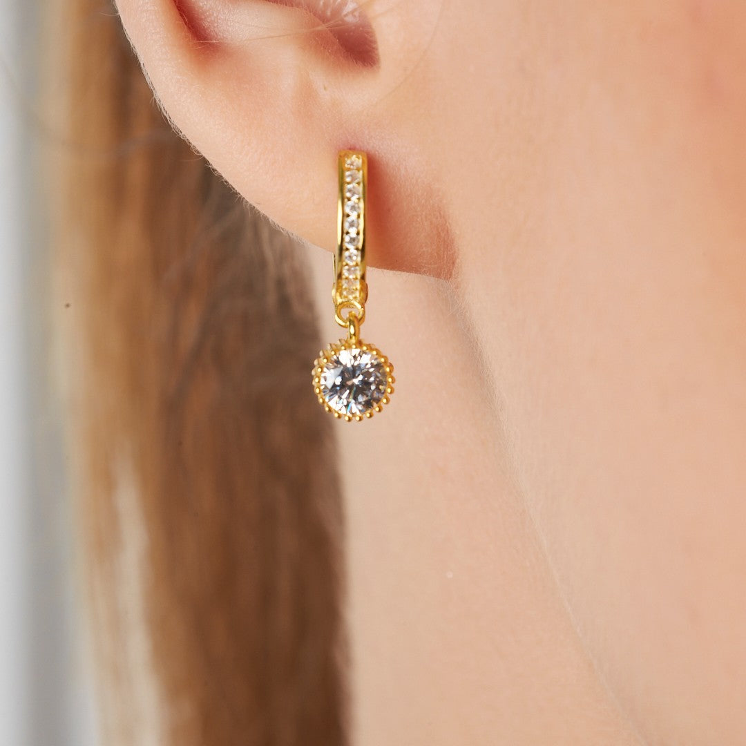 Minimal Solitaire Earring - 925 SILVER