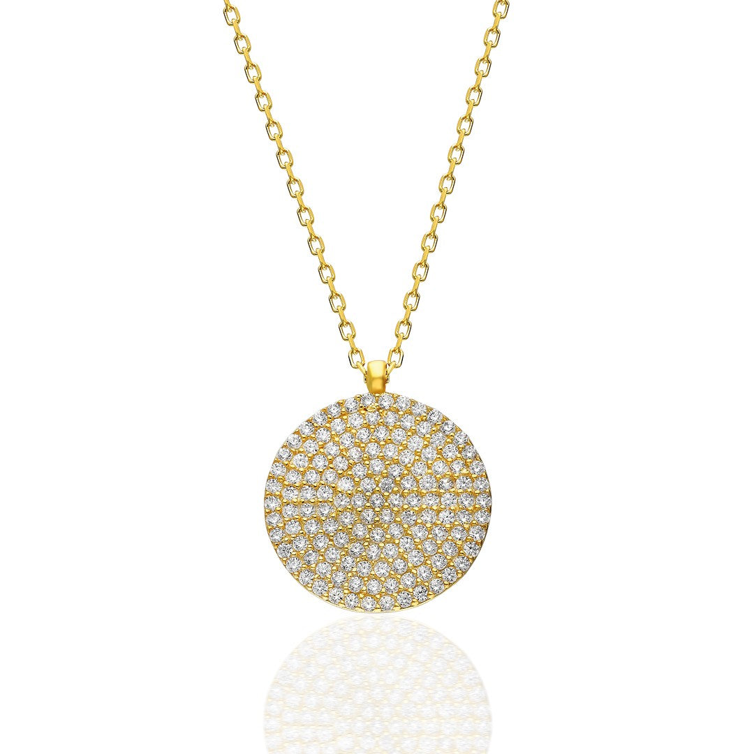 Circle Stone Necklace - 925 SILVER