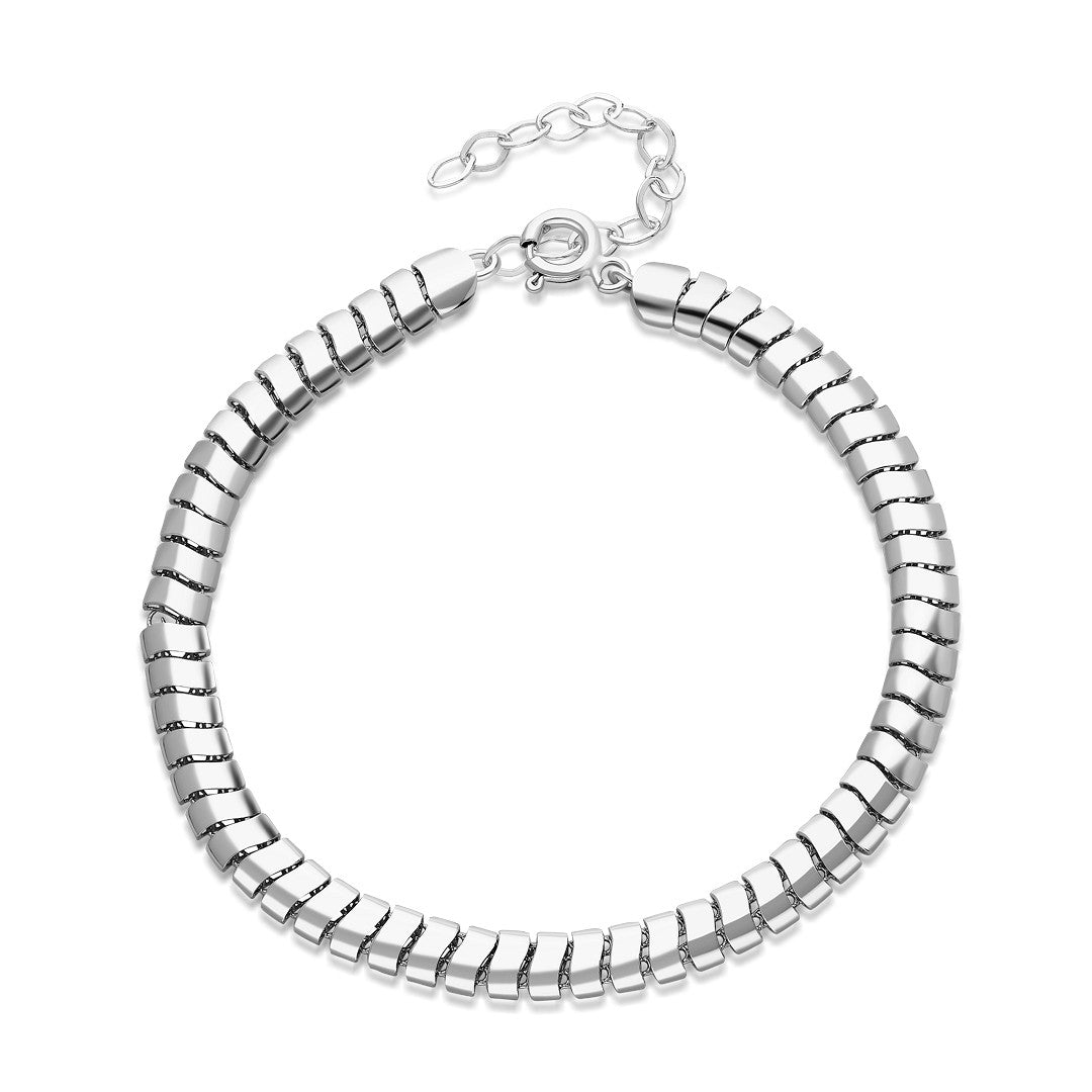 Herringbone Bracelet Without Stones - 925 SILVER