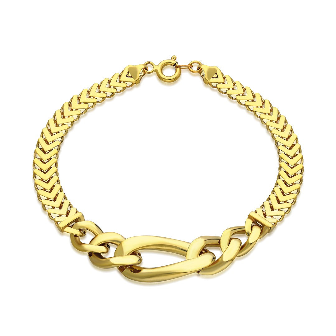 Linked Gourmet Chain Bracelet - 925 SILVER