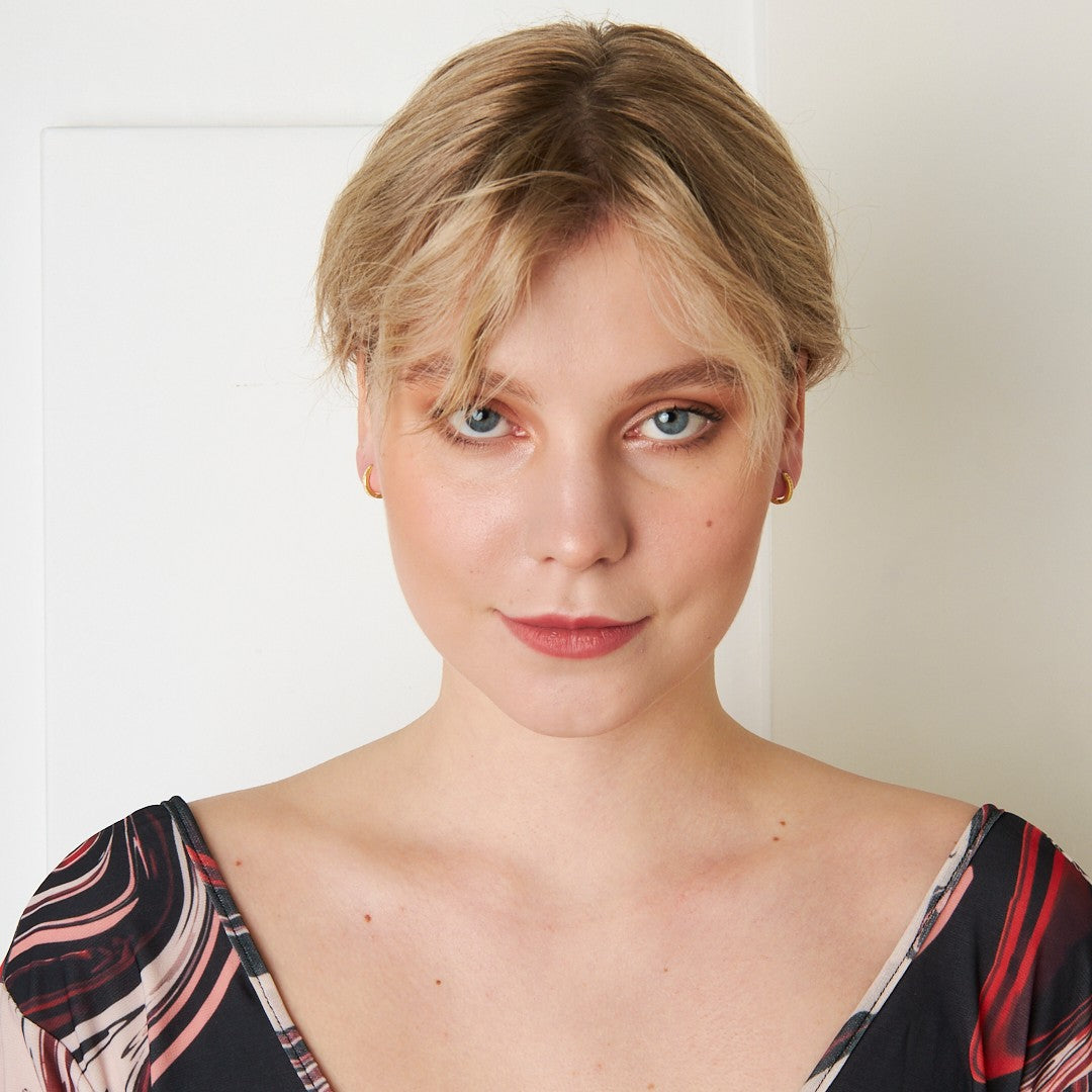 Daily Hoop Earrings with Row Stones - 925 SILVER