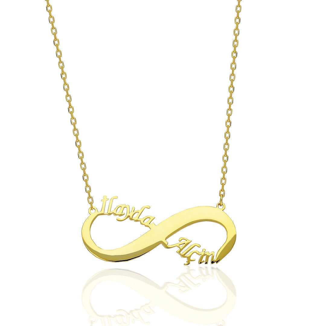 Two Name Infinity Necklace - 925 SILVER