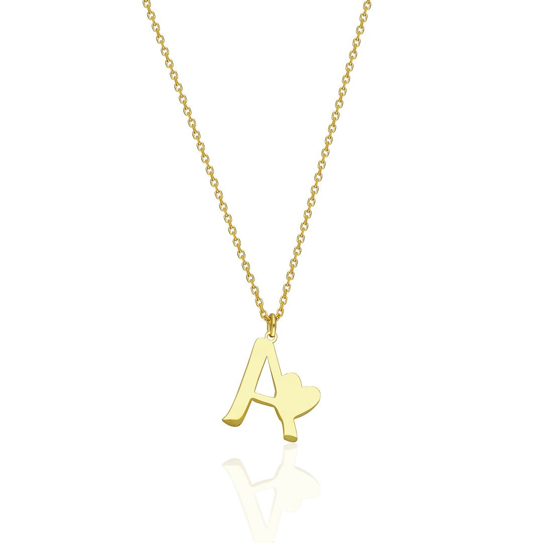 Name Necklace - Heart Letter Combination Necklace - 925 SILVER