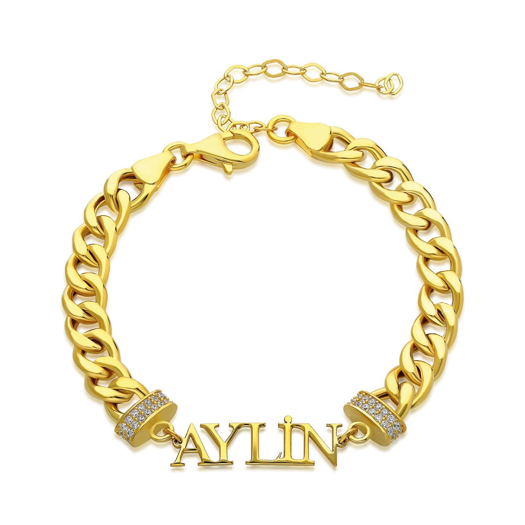 Gourmet Chain Name Bracelet - 925 SILVER