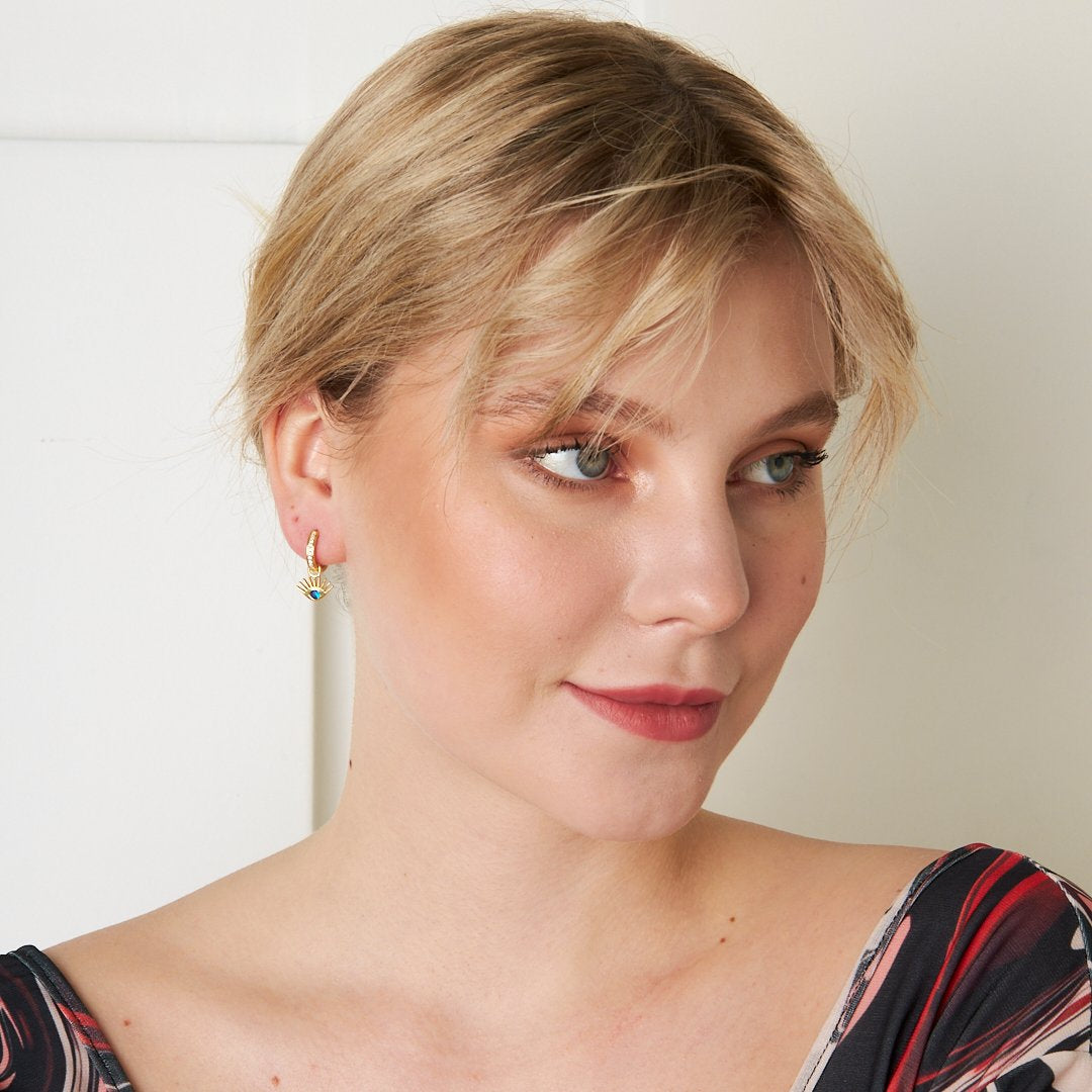 Blue Eyed Earrings - 925 Silver