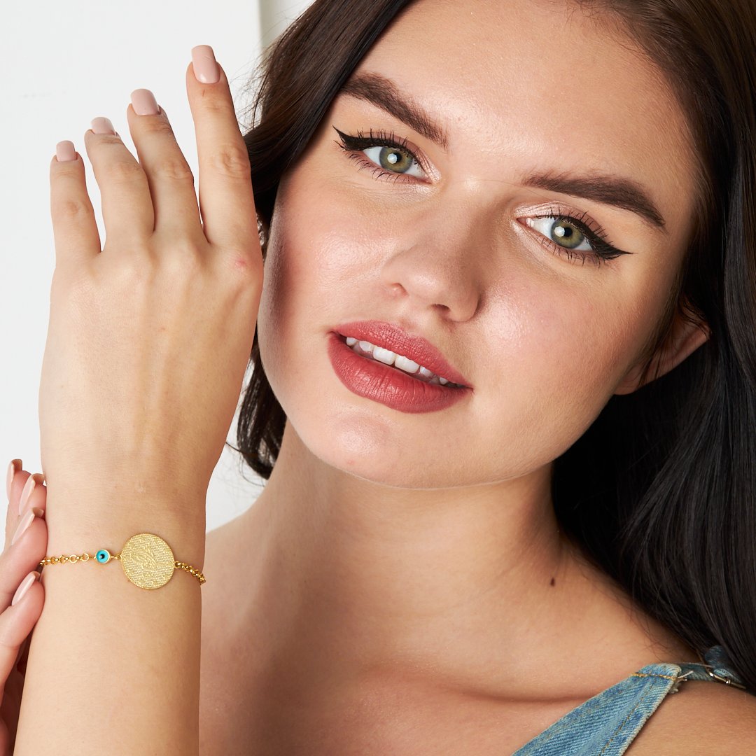 Evil Eye Tughra Chain Bracelet - 925 SILVER