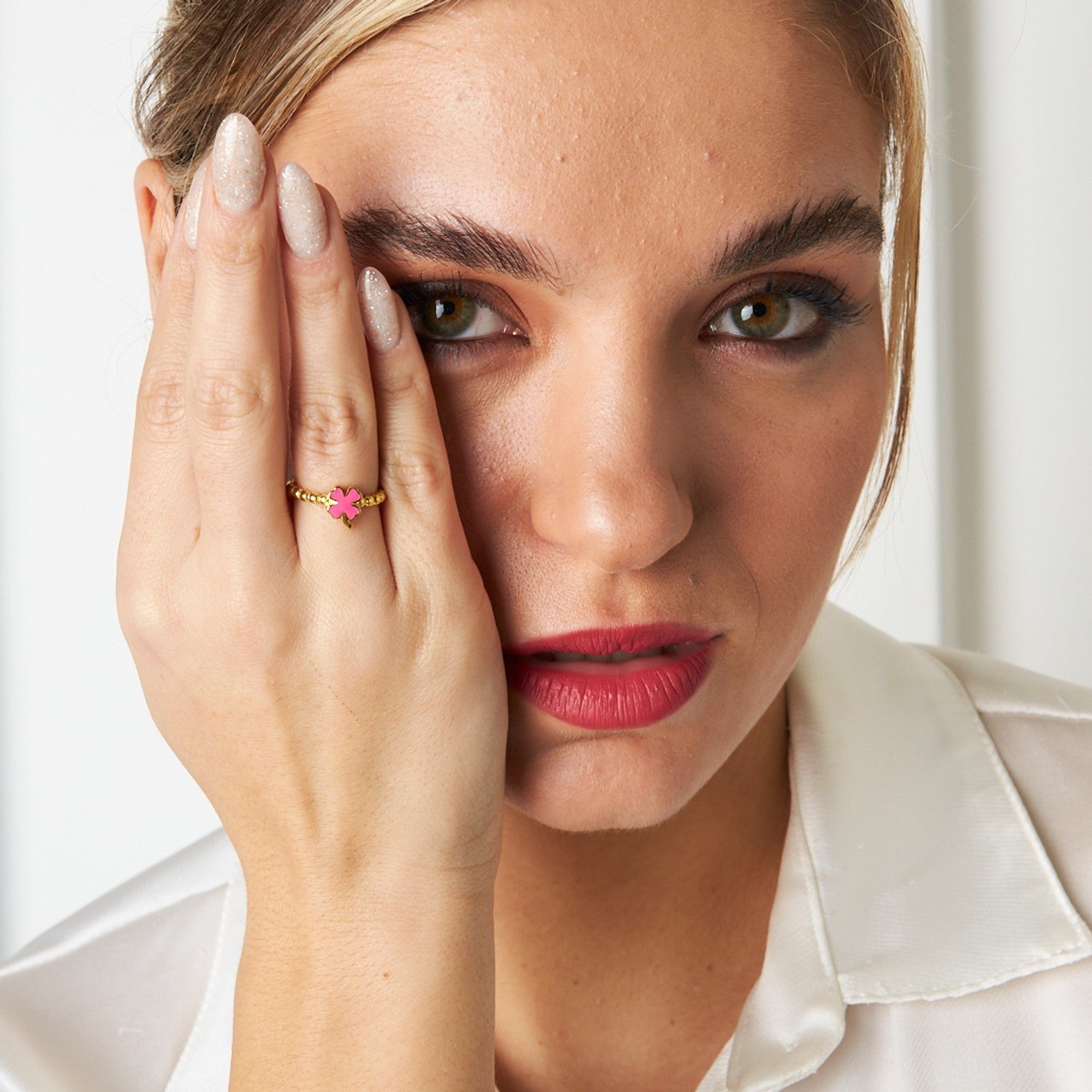 Red Clover Ring - 925 SILVER