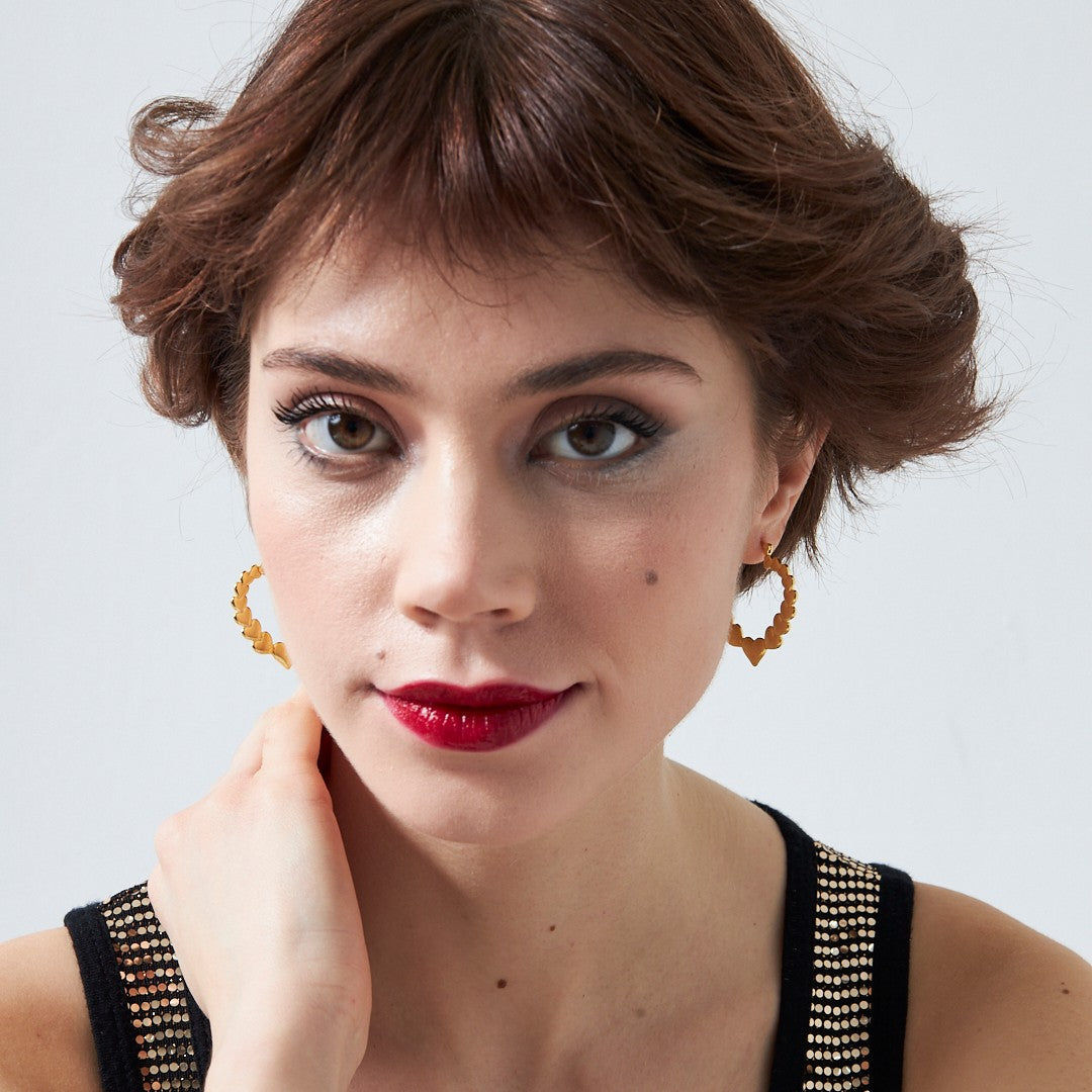 Large Heart Earrings - 925 Silver