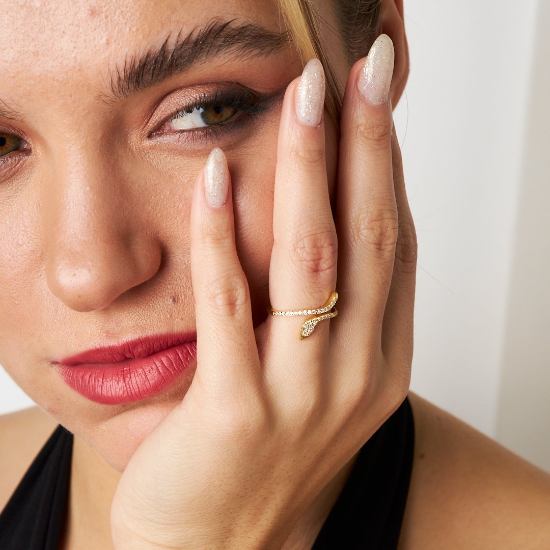 Snake Stone Ring - 925 SILVER