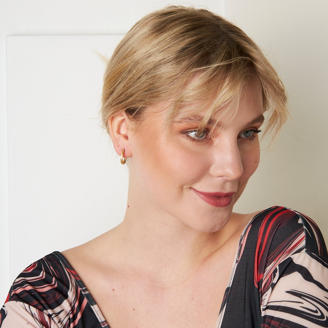 Twisted Stone Earrings - 925 Silver