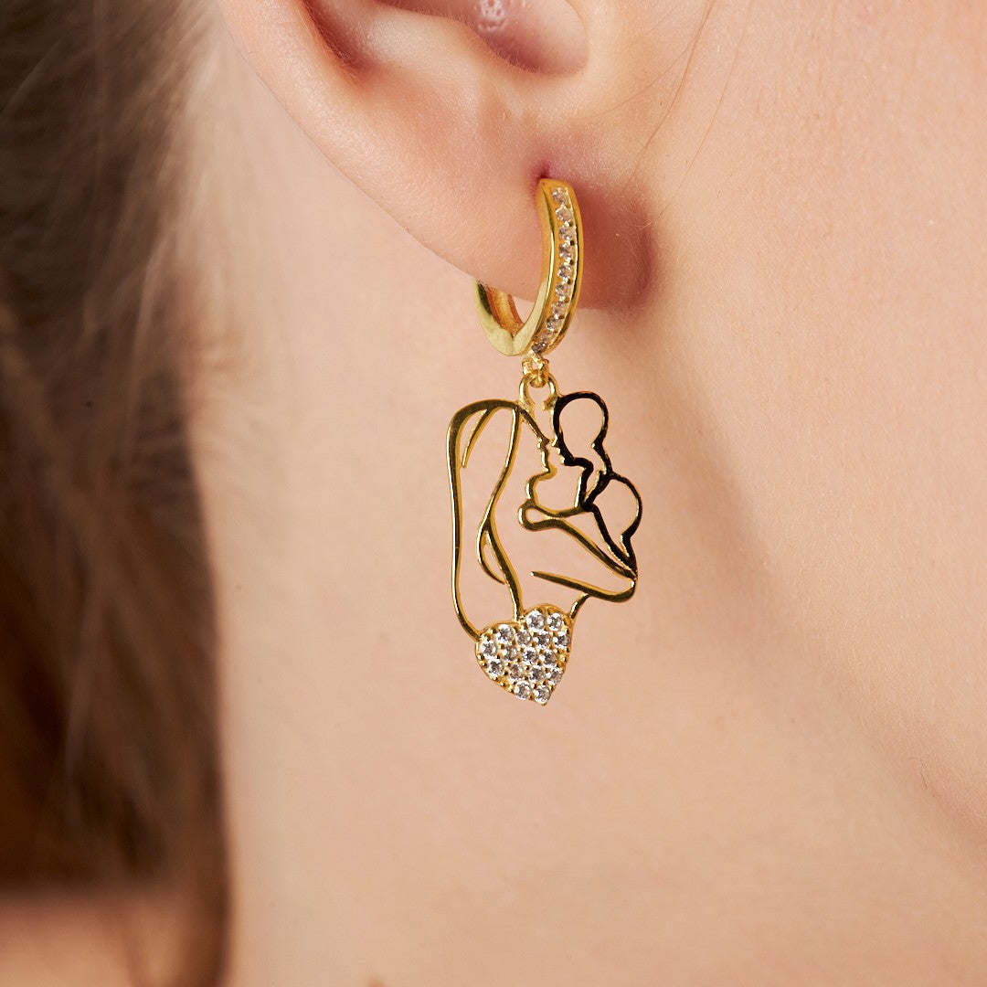 Mother and Baby Earrings - 925 SILVER