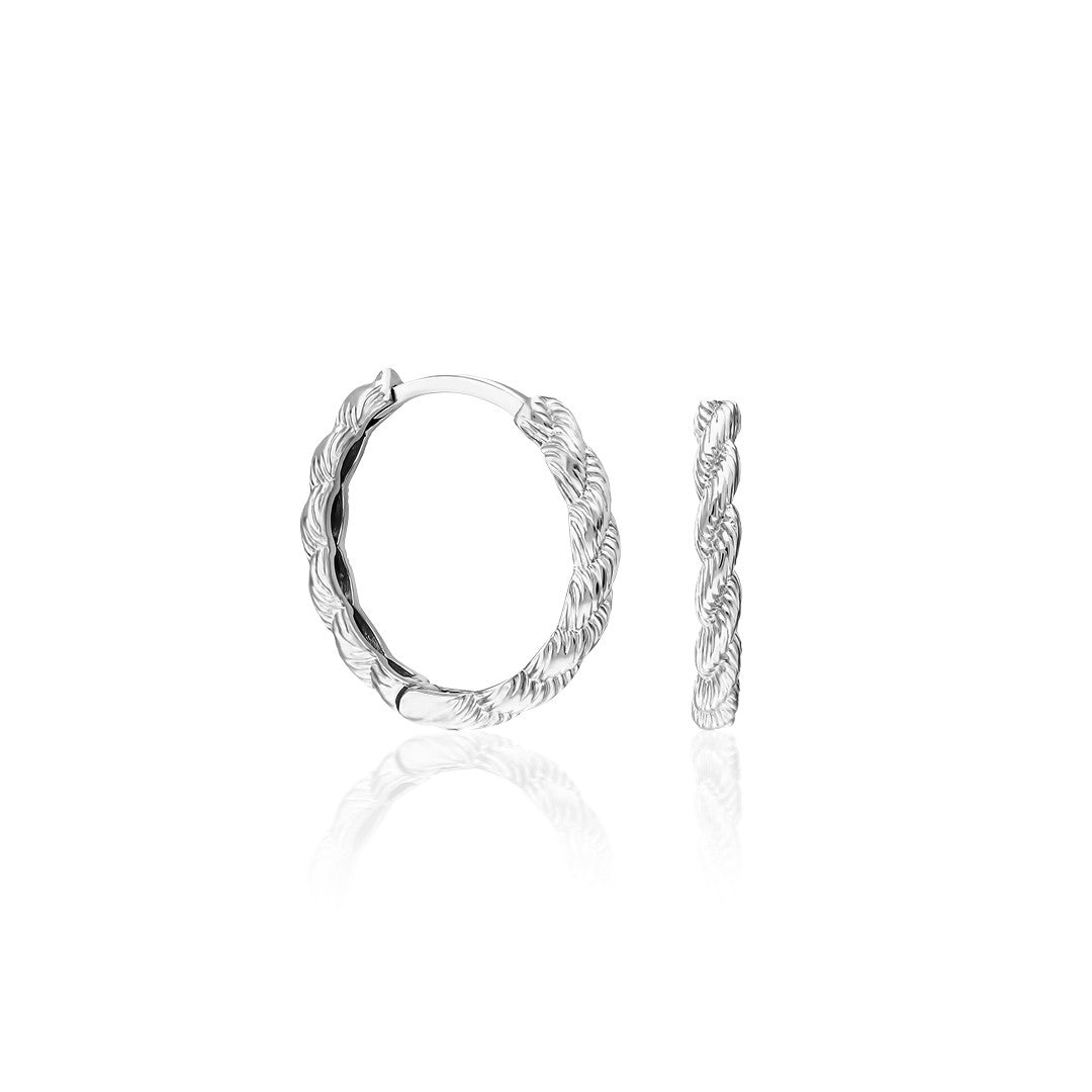 Double Twisted Hoop Earrings - 925 Silver