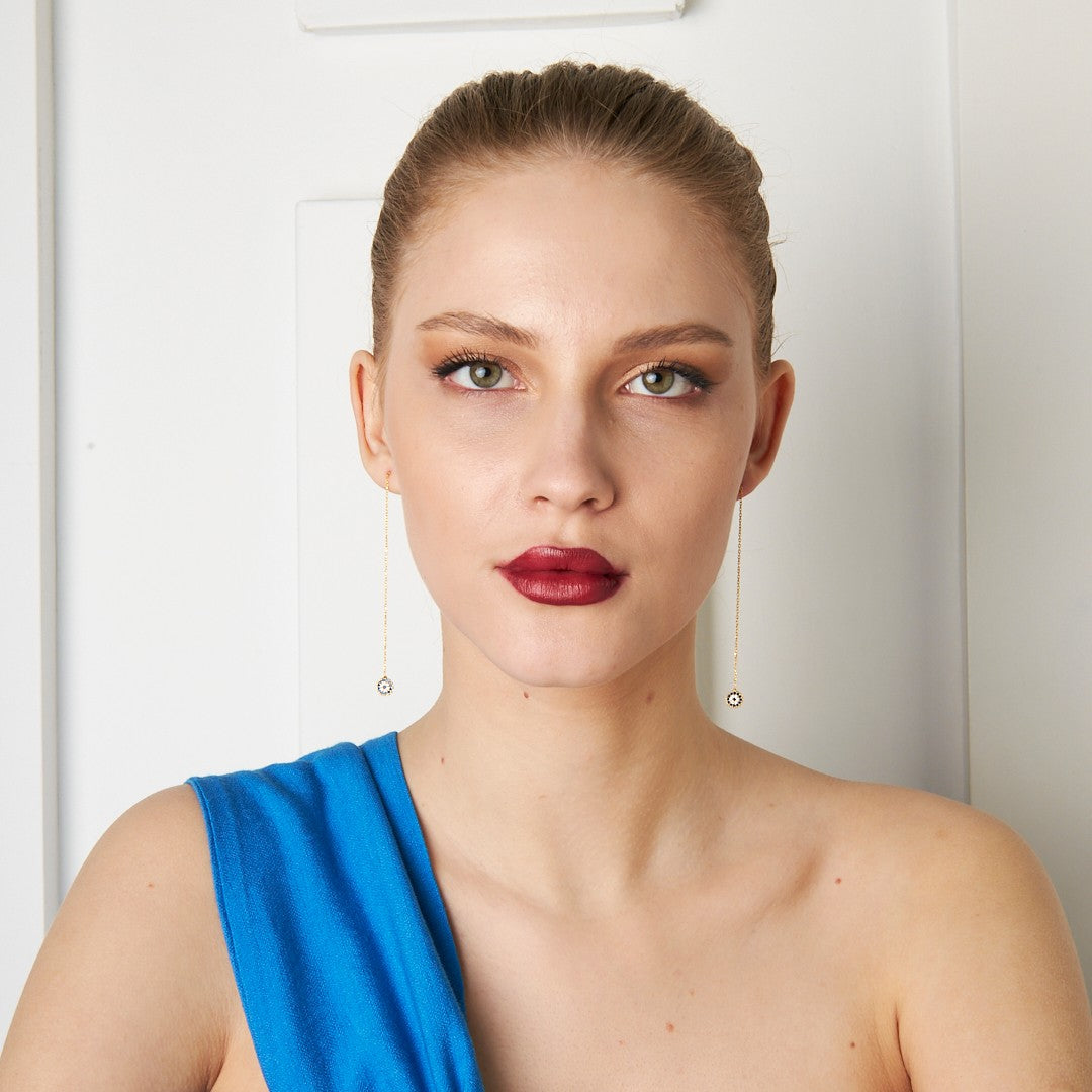 Evil Eye Dangling Earring - 925 Silver