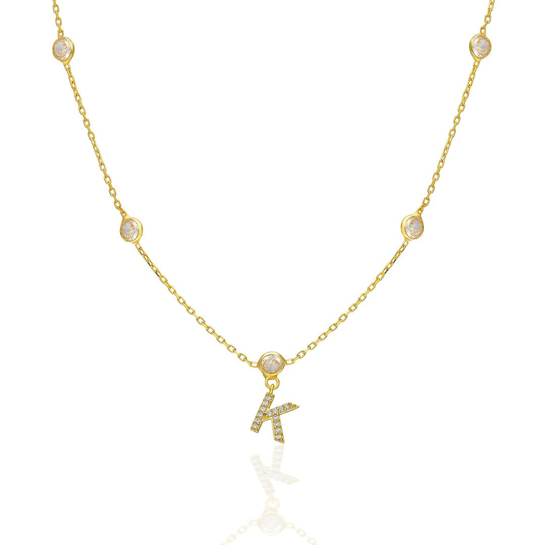 Seed Chain Letter Necklace - 925 SILVER