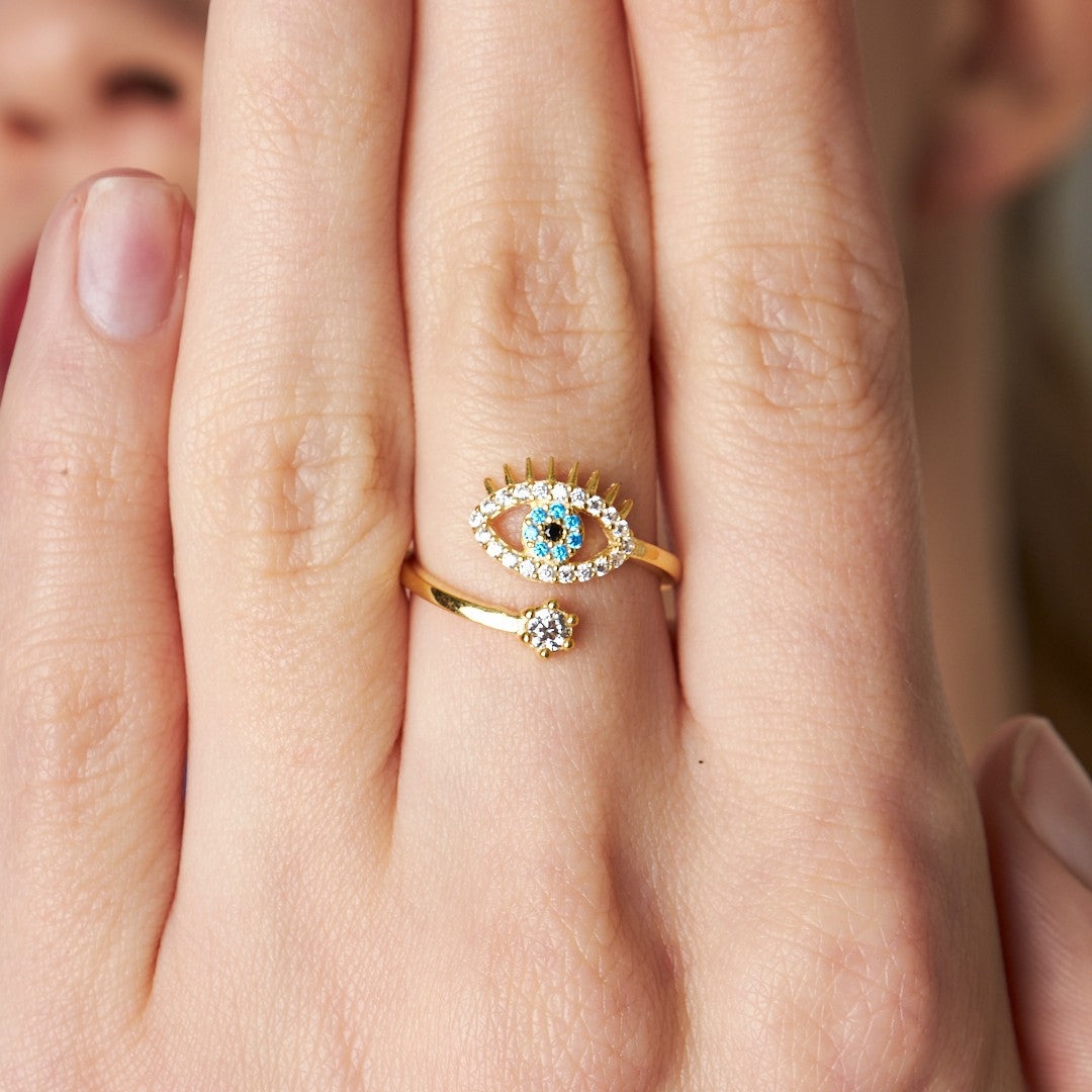 Solitaire Eyelash Ring - 925 SILVER