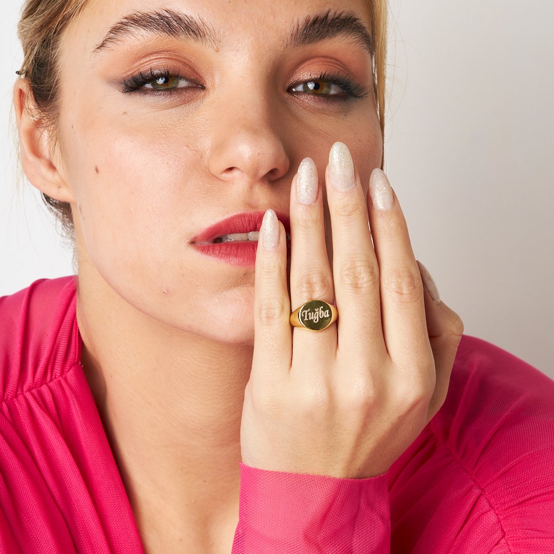 Simple model name ring - 925 SILVER