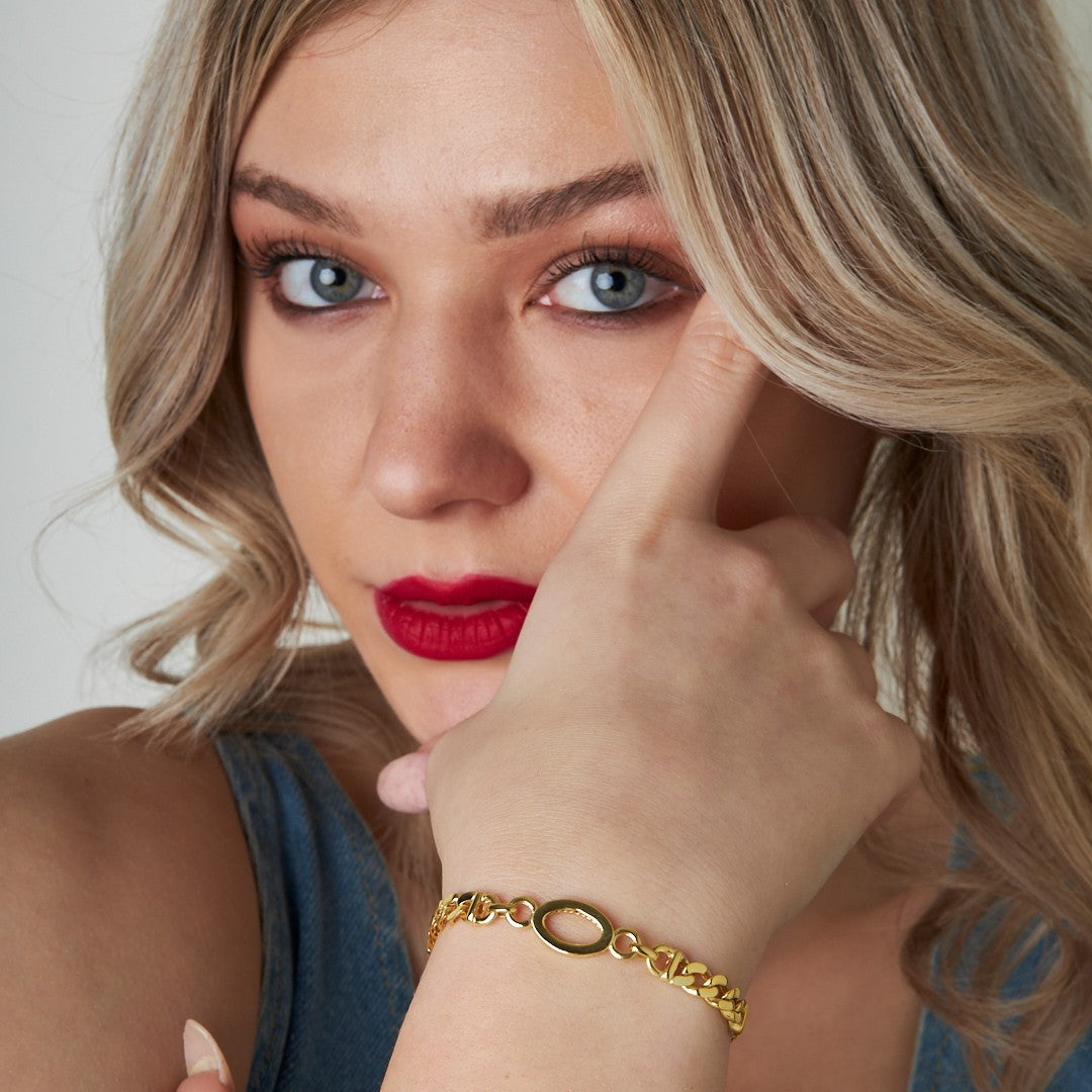 Round Gourmet Chain Bracelet - 925 SILVER