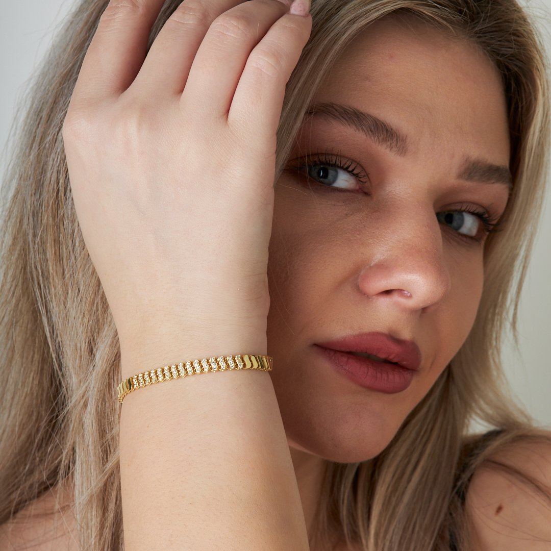 Water Wave Stone Bracelet - 925 SILVER