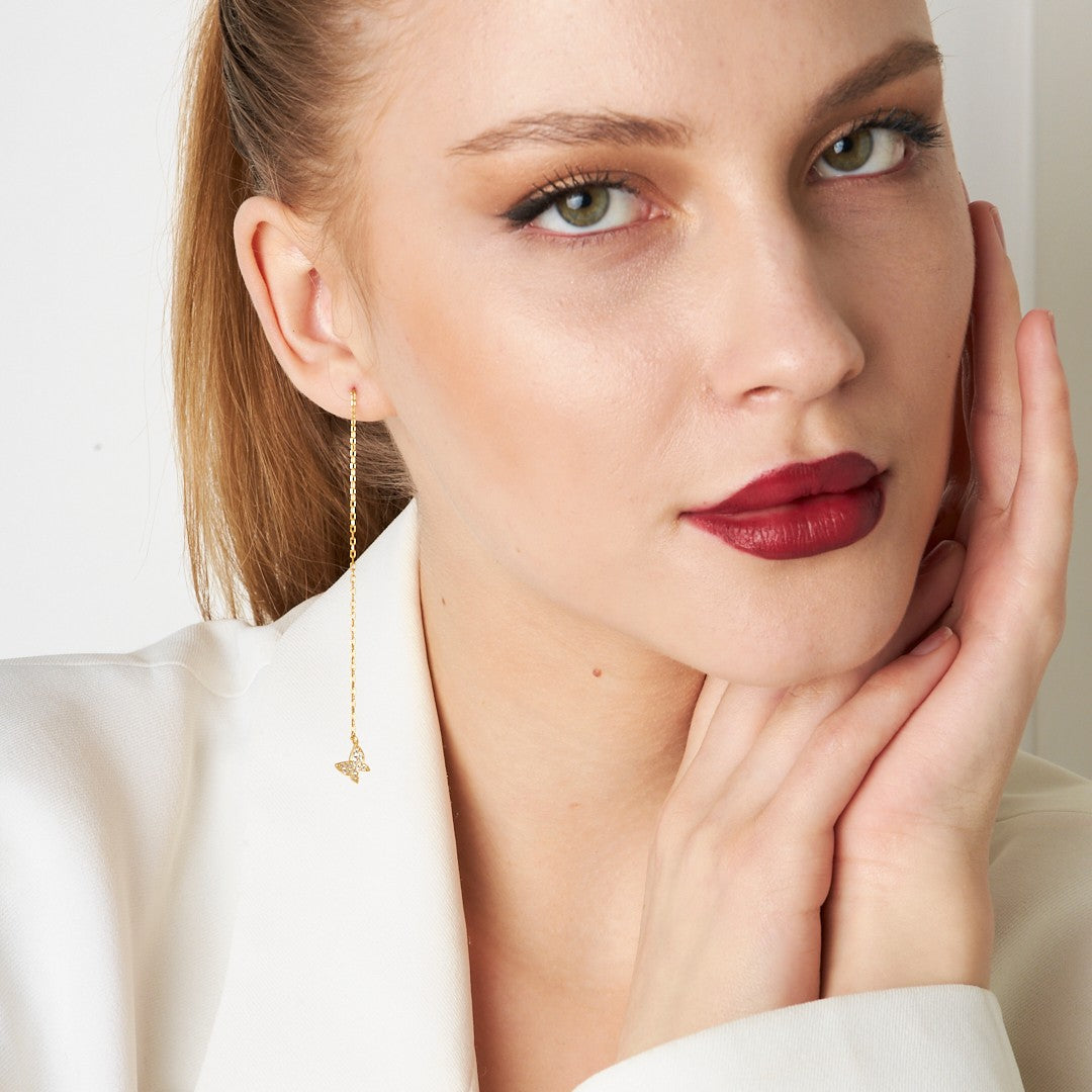 Dangling Butterfly Earrings - 925 SILVER