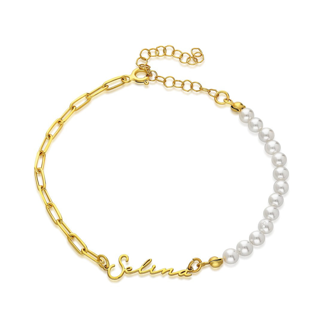 Beaded Name Bracelet - 925 Silver